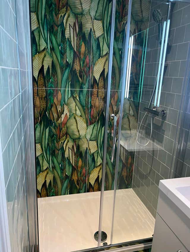 Bathroom tropical shower enclosure by Plumb Yorkshire.